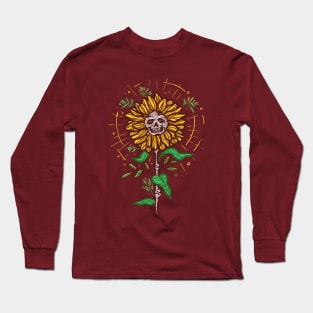 Sunflower Skull Long Sleeve T-Shirt